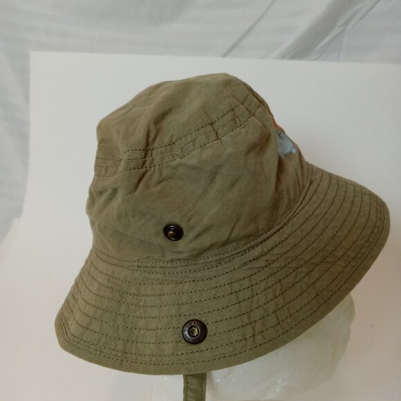 GYMBOREE Baby Boy Bucket Sun Hat Blue With Fish 6-12 Months Camo Chin Strap - Picture 7 of 12